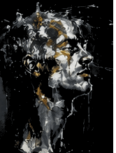 Portrait study with gold leaf detail