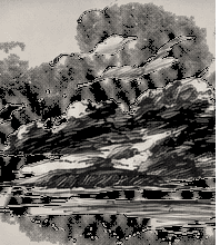 Landscape ink and wash study