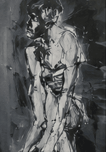 Seated figure in ink and wash